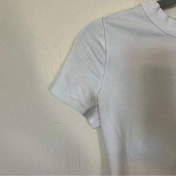 Express Classic White Crewneck Short Sleeve Tee Shirt Bodysuit Size Medium - Picture 3 of 7